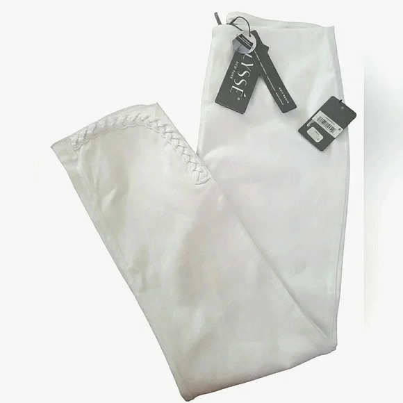 NEW LYSSE White Knit Slip-on Size Large Cropped Capri Pants - Picture 1 of 9